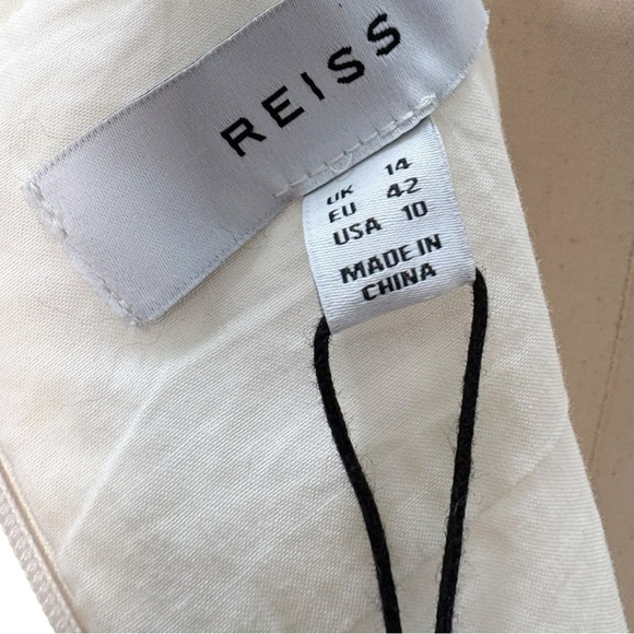 Reiss Etta Linen Sleeveless Corset Midi Dress White Size 10 NEW - Picture 11 of 13